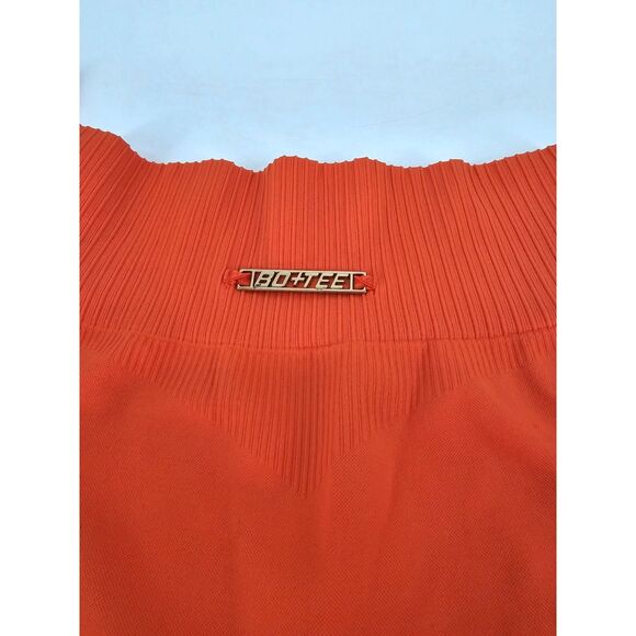 Bo+Tee Ribbed Waist Seamless Intensity Leggings Deep Orange Small - Picture 3 of 7